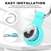 4 Pack Airtag Holder, Ultra Light Silicone Case for Airtags, Protective Cover Compatible with Airtag GPS Item Finders with Anti-Lost Keychain for Bags, Keys, Dog Cat Collar, Luggage (4 Colors)